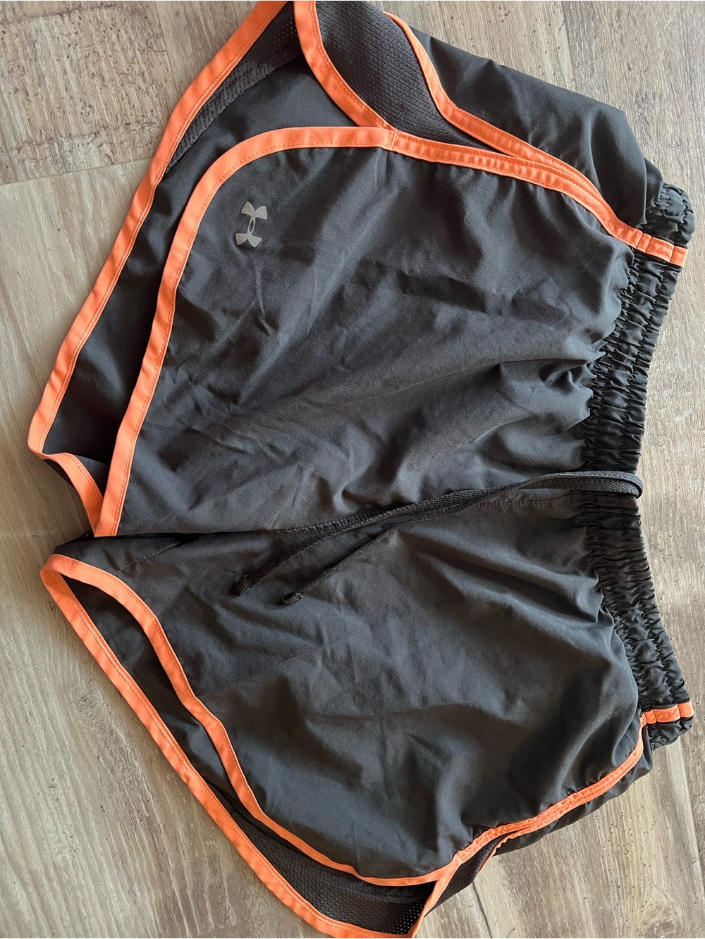 Under Armour Women’s Grey Running Shorts with Orange Trim